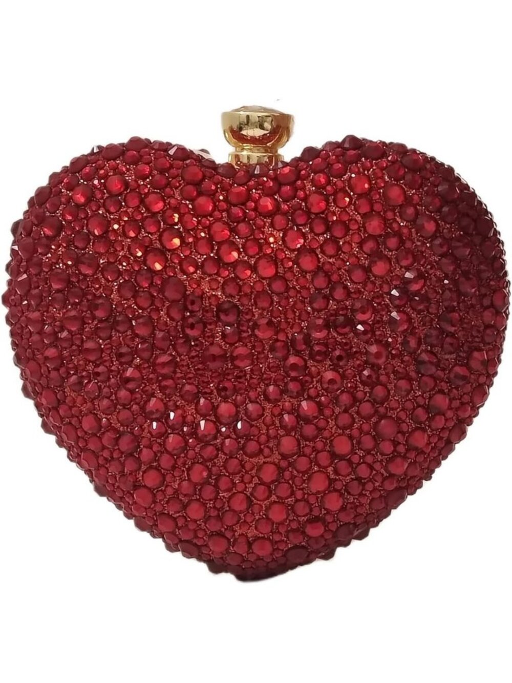 Chic Heart-Shaped Rhinestone Clutch Purse for Weddings & Parties - Mini Handbag